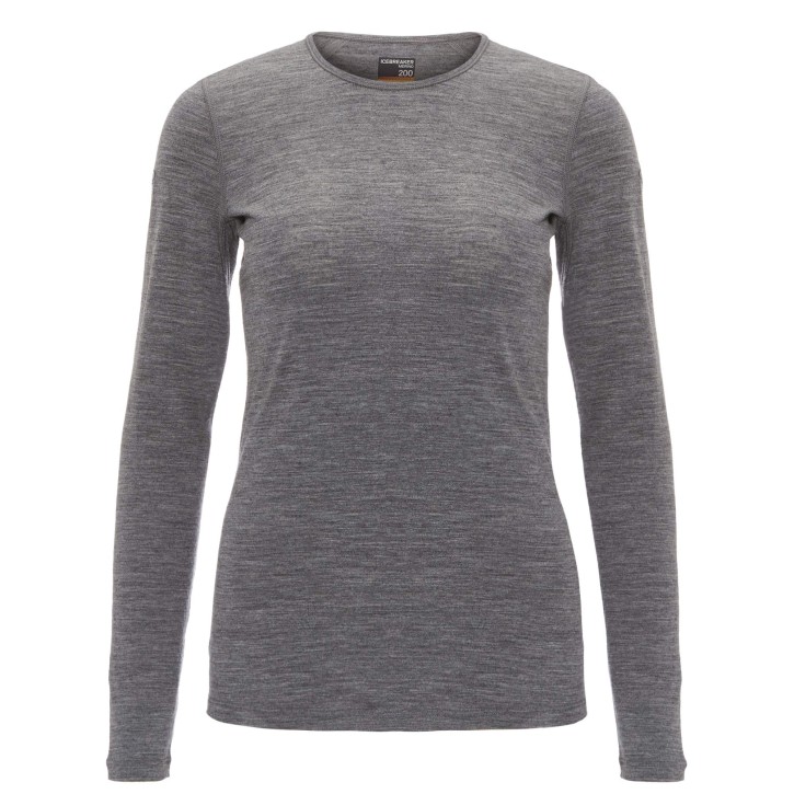 W's Merino 200 Oasis Long Sleeve Crewe Thermal Top M / Gritstone Heather