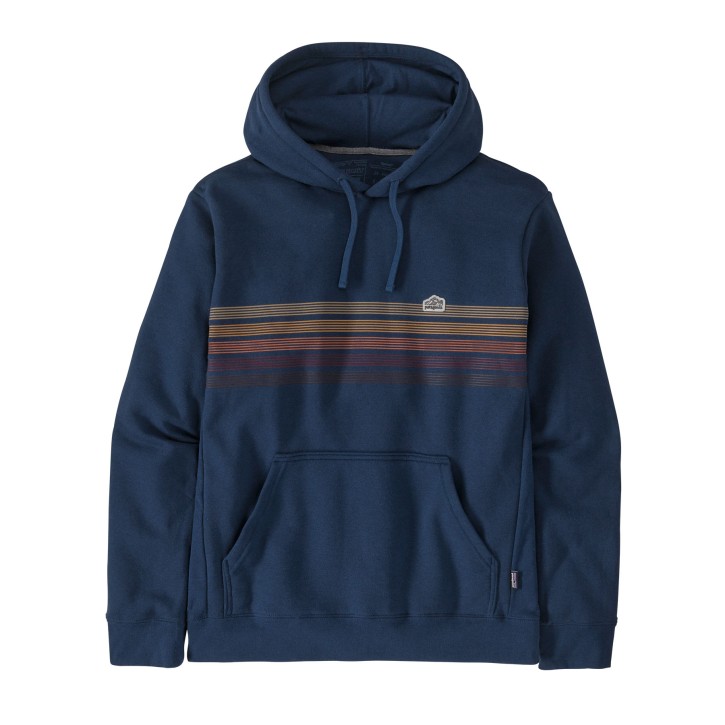 M's Line Logo Ridge Stripe Uprisal Hoody M /  Lagom Blue