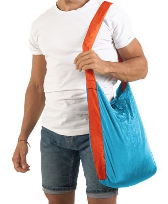 Eco Bag Medium Aqua - Orange